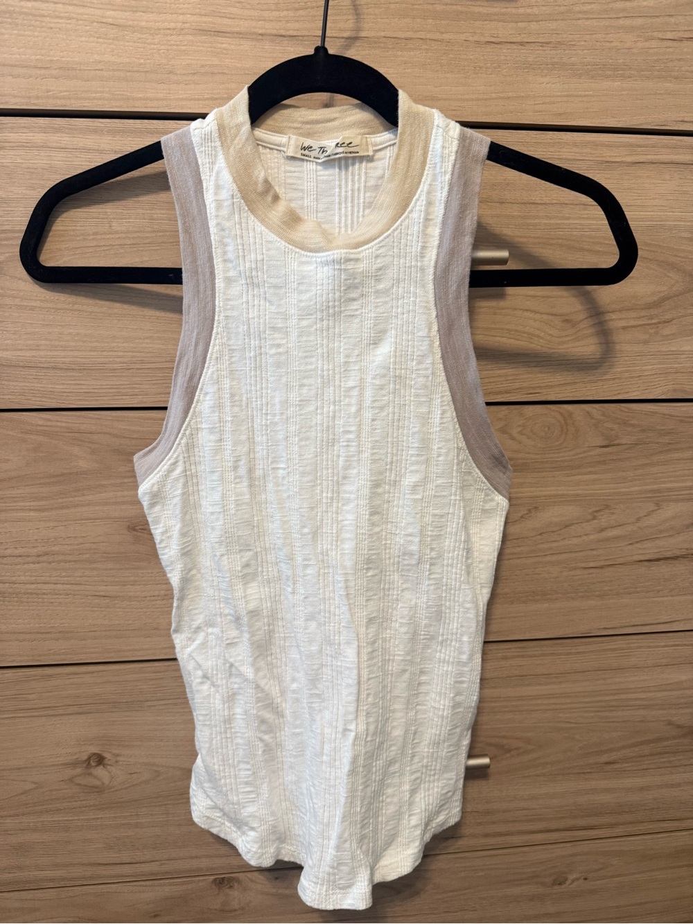 Free People White Ribbed Tank - SMALL